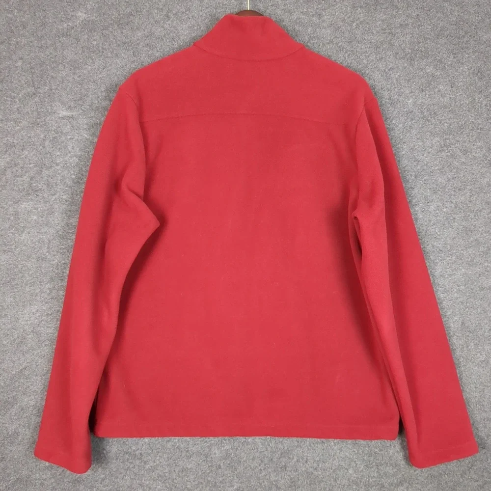 Banana‎ Republic Mens Red Fleece Quarter Zip Pullover Sweater Mock Neck Size M